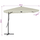 parasol 250x250 cm stålstang sandfarvet