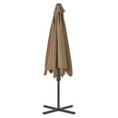 parasol 300 cm stålstang gråbrun