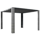 pavillon med tag polyrattan 300x300x220 cm grå antracitgrå