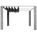pavillon med tag polyrattan 300x300x220 cm grå antracitgrå