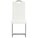 spisebordsstole med cantilever 6 stk. stof hvid