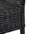 spisebordsstole 4 stk. kubu-rattan og mangotræ sort