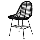 spisebordsstole 6 stk. naturligt rattan sort