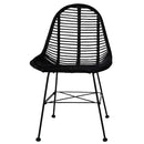 spisebordsstole 6 stk. naturligt rattan sort