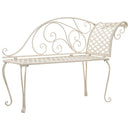 chaiselong til haven 128 cm metal antik hvid
