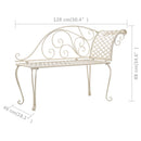 chaiselong til haven 128 cm metal antik hvid