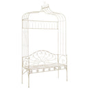 havebænk 122 cm jern antikhvid
