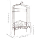 havebænk 122 cm jern antik brun