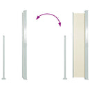 sammenrullelig sidemarkise 160 x 500 cm cremefarvet