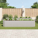 forhøjet plantekasse 400x80x81 cm galvaniseret stål sølvfarvet