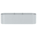forhøjet plantekasse 320x80x81 cm galvaniseret stål sølvfarvet