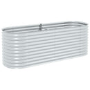 forhøjet plantekasse 240x80x81 cm galvaniseret stål sølvfarvet