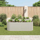 forhøjet plantekasse 240x80x81 cm galvaniseret stål sølvfarvet