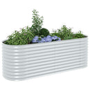 forhøjet plantekasse 240x80x81 cm galvaniseret stål sølvfarvet