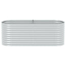 forhøjet plantekasse 240x80x81 cm galvaniseret stål sølvfarvet