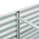 forhøjet plantekasse 240x80x81 cm galvaniseret stål sølvfarvet