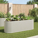 forhøjet plantekasse 240x80x81 cm galvaniseret stål sølvfarvet
