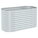 forhøjet plantekasse 160x80x81 cm galvaniseret stål sølvfarvet