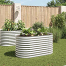 forhøjet plantekasse 160x80x81 cm galvaniseret stål sølvfarvet