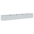 forhøjet plantekasse 400x80x44 cm galvaniseret stål sølvfarvet