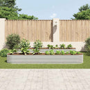 forhøjet plantekasse 400x80x44 cm galvaniseret stål sølvfarvet