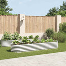 forhøjet plantekasse 320x80x44 cm galvaniseret stål sølvfarvet