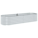 forhøjet plantekasse 240x80x44 cm galvaniseret stål sølvfarvet