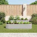 forhøjet plantekasse 240x80x44 cm galvaniseret stål sølvfarvet