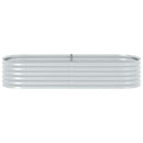 forhøjet plantekasse 240x80x44 cm galvaniseret stål sølvfarvet