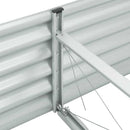 forhøjet plantekasse 240x80x44 cm galvaniseret stål sølvfarvet