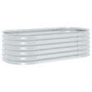 forhøjet plantekasse 160x80x44 cm galvaniseret stål sølvfarvet