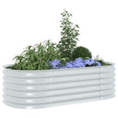 forhøjet plantekasse 160x80x44 cm galvaniseret stål sølvfarvet