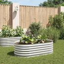 forhøjet plantekasse 160x80x44 cm galvaniseret stål sølvfarvet