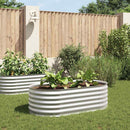 forhøjet plantekasse 160x80x44 cm galvaniseret stål sølvfarvet