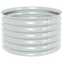 forhøjet plantekasse 80x80x44 cm galvaniseret stål sølvfarvet