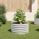 forhøjet plantekasse 80x80x44 cm galvaniseret stål sølvfarvet