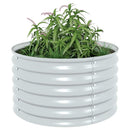 forhøjet plantekasse 80x80x44 cm galvaniseret stål sølvfarvet