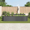 forhøjet plantekasse 400x80x81 cm galvaniseret stål grå