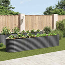 forhøjet plantekasse 400x80x81 cm galvaniseret stål grå