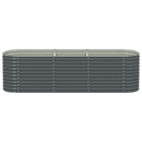 forhøjet plantekasse 320x80x81 cm galvaniseret stål grå