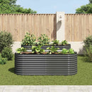 forhøjet plantekasse 240x80x81 cm galvaniseret stål grå