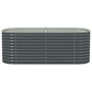 forhøjet plantekasse 240x80x81 cm galvaniseret stål grå