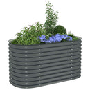 forhøjet plantekasse 160x80x81 cm galvaniseret stål grå