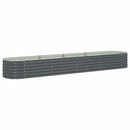 forhøjet plantekasse 400x80x44 cm galvaniseret stål grå