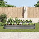 forhøjet plantekasse 320x80x44 cm galvaniseret stål grå