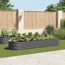 forhøjet plantekasse 320x80x44 cm galvaniseret stål grå