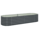 forhøjet plantekasse 240x80x44 cm galvaniseret stål grå