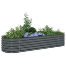 forhøjet plantekasse 240x80x44 cm galvaniseret stål grå