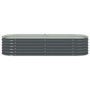 forhøjet plantekasse 240x80x44 cm galvaniseret stål grå