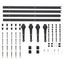 hardwarekit til skydedør 2 x 183 cm stål sort